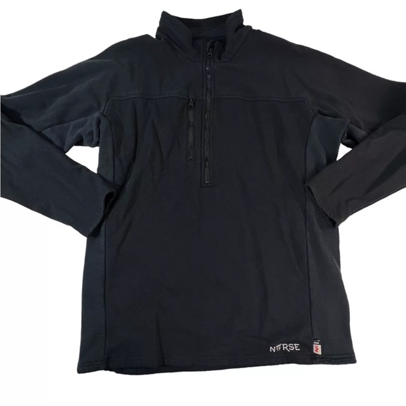 Norse Projects Men's Thick Polartec Soft Shell 1/2 Zip Jacket Black Large Sample - Picture 9 of 9
